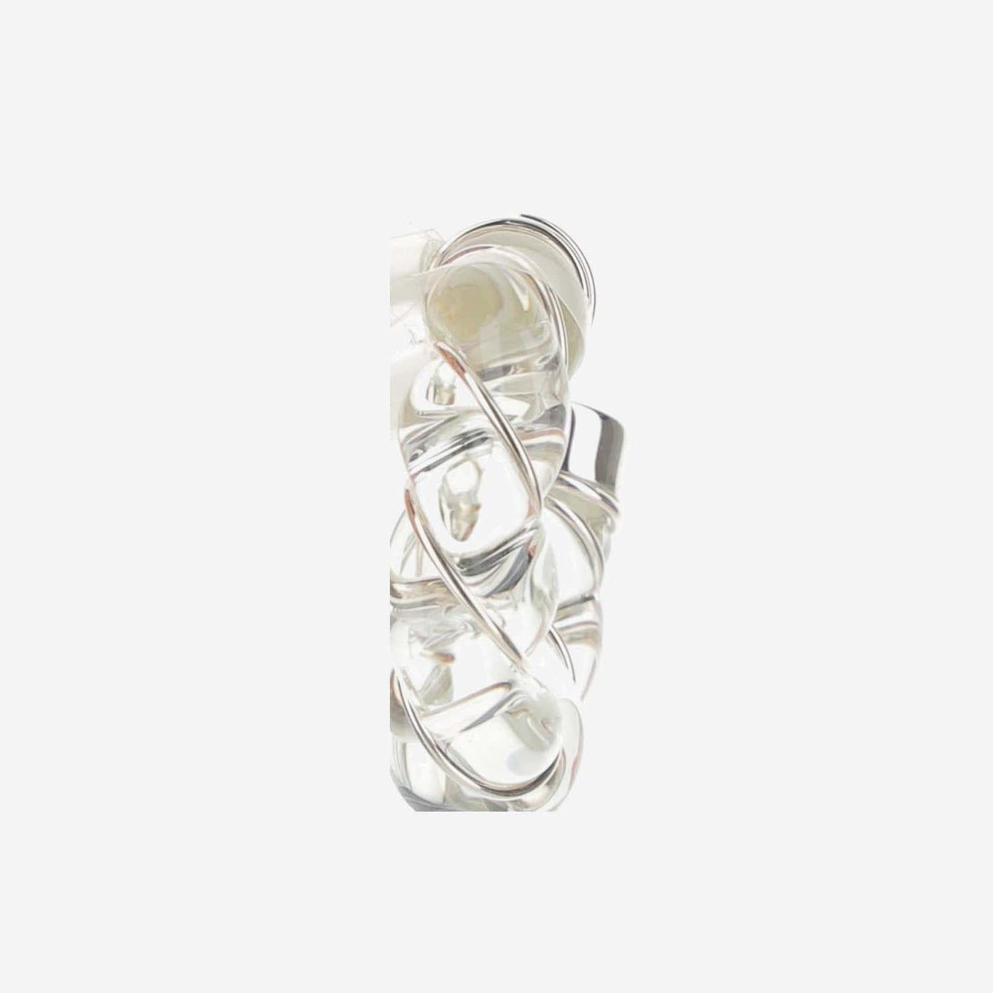 Bottega Veneta Twist Earrings — Silver Glass