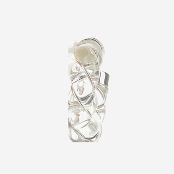 Bottega Veneta Twist Earrings — Silver Glass