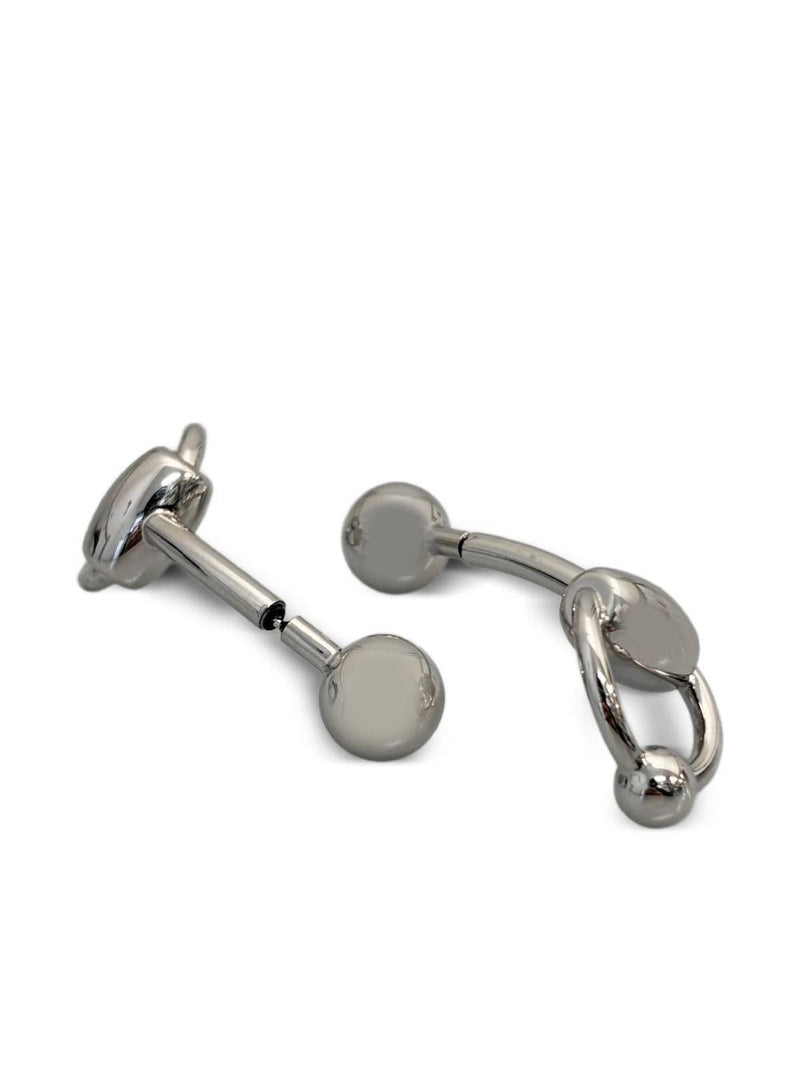 Jean Paul Gaultier Sculptural Silver Earrings — Brass