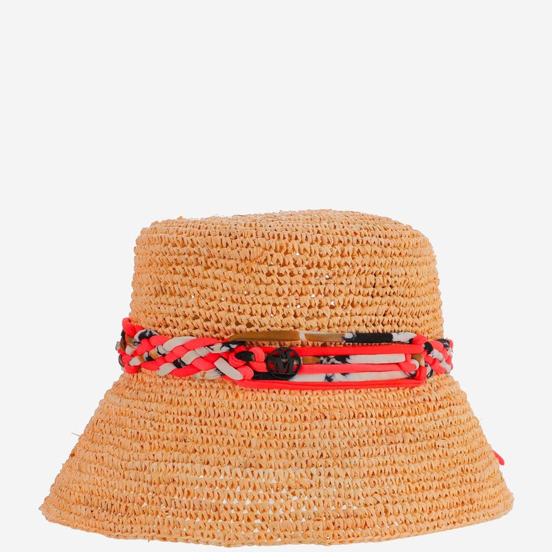 Maison Michel 1128008001 Raffia Hand-Woven Bucket Hat — Multicolor