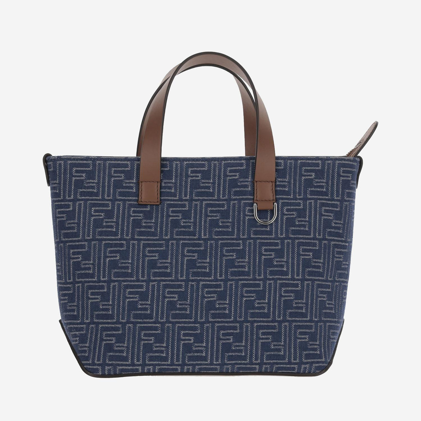 Fendi Ff Logo-Jacquard Cotton Tote Bag — Navy
