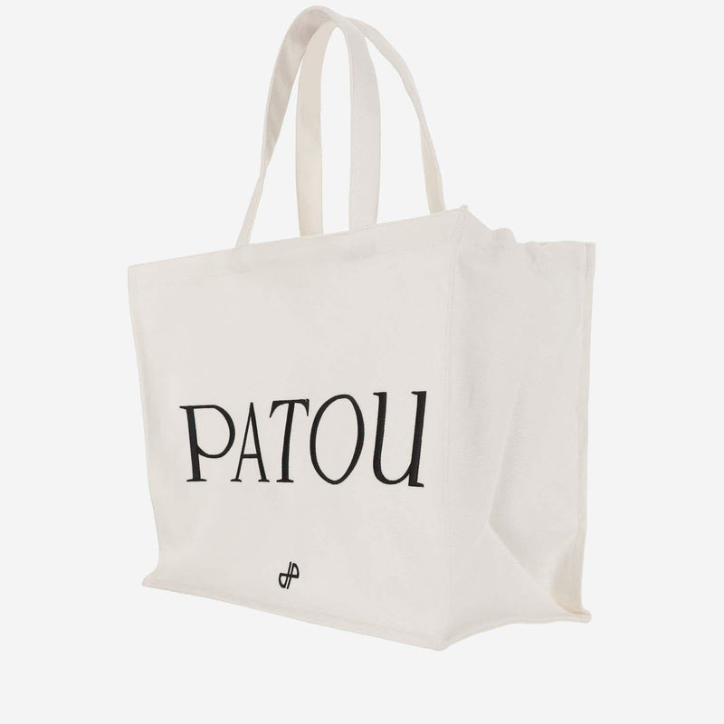 Patou Organic Cotton Canvas Tote Bag — White