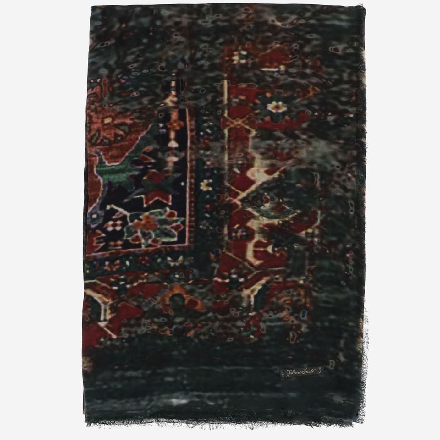 Faliero Sarti Carpet-Pattern Modal And Cashmere Scarf — Multicolor Scarfs