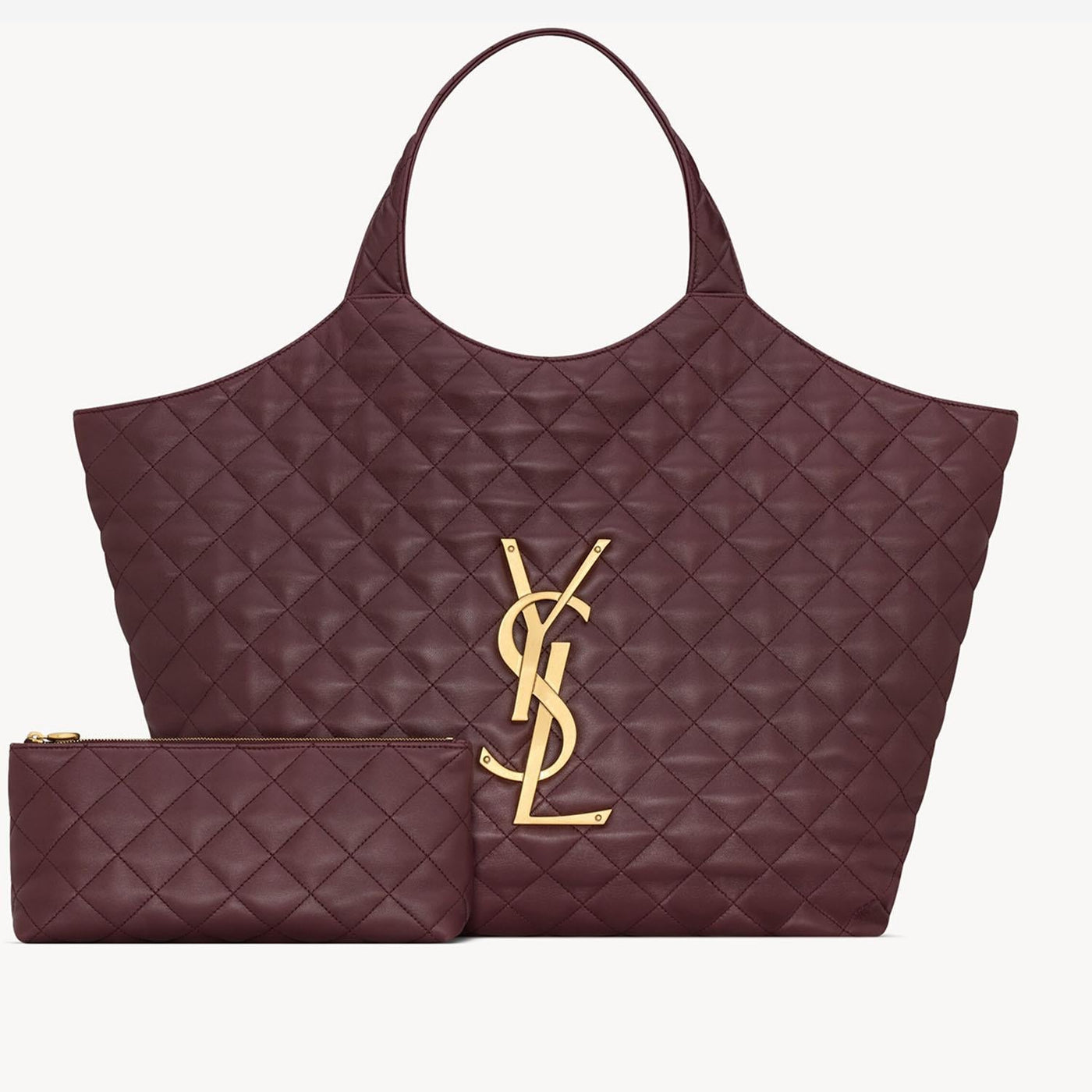 Saint Laurent Icare Shoulder Bag — Burgundy Leather