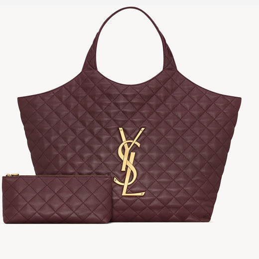Saint Laurent Icare Shoulder Bag — Burgundy Leather