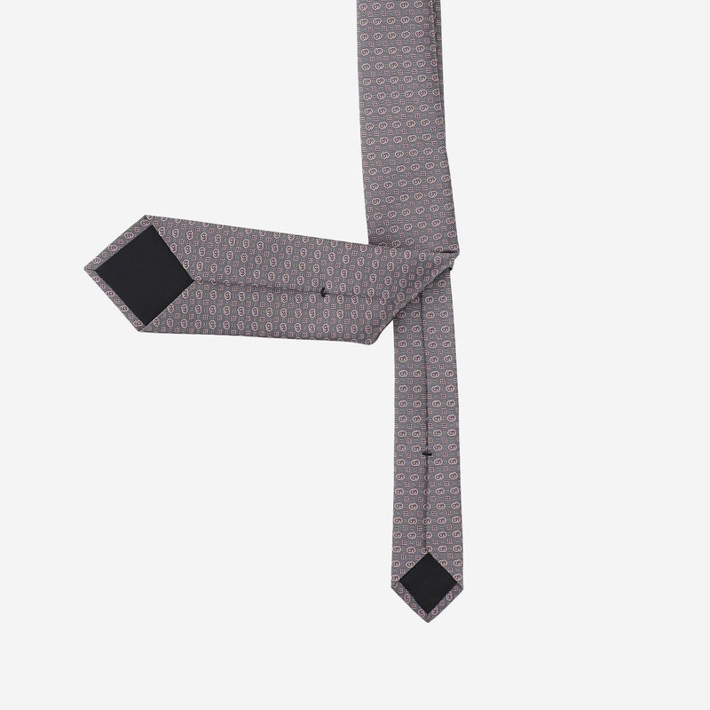 Gucci Gg Cross Jacquard Silk Necktie — Gray Neckties
