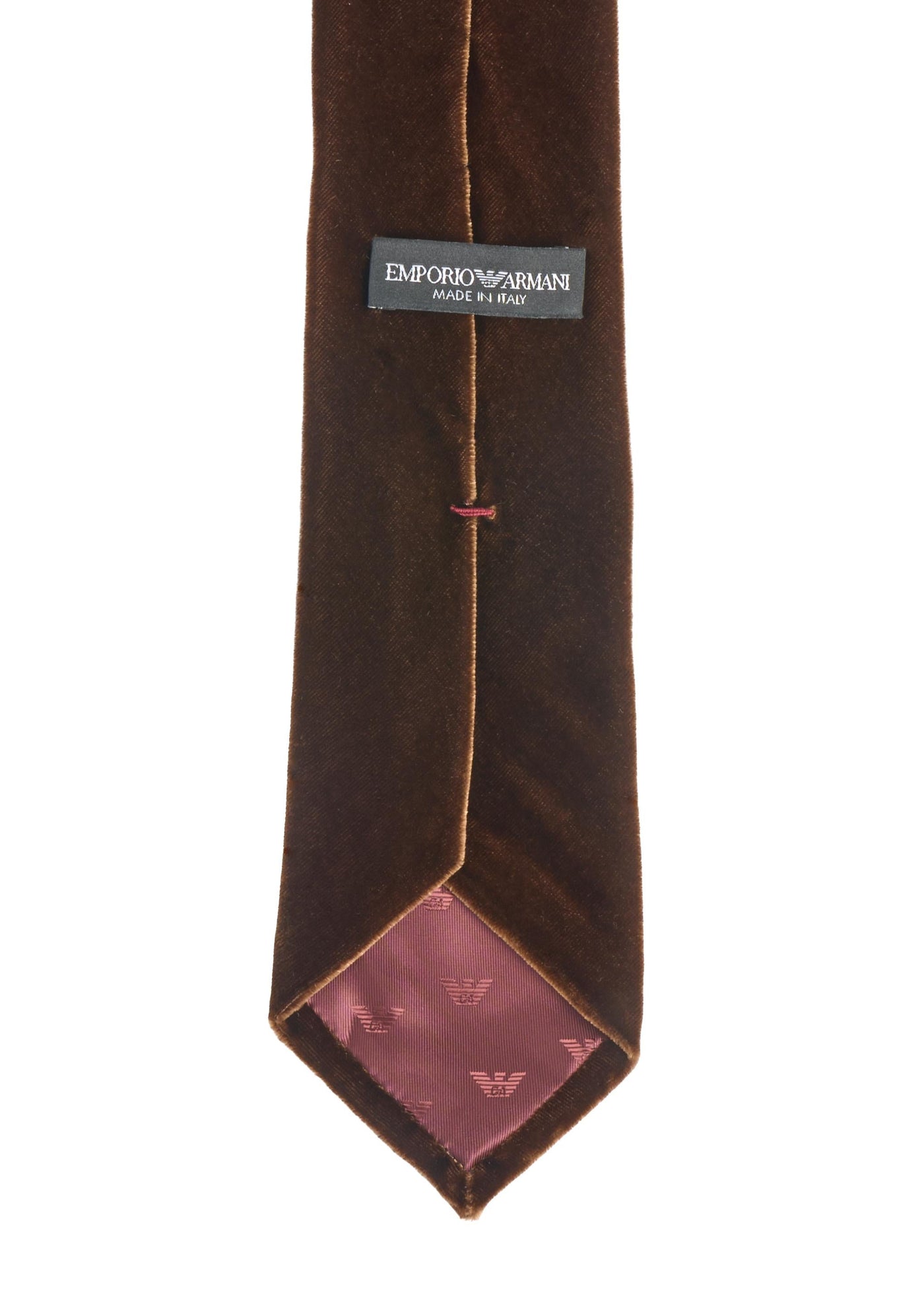 Emporio Armani Silk-Blend Chenille Necktie — Brown Viscose Neckties