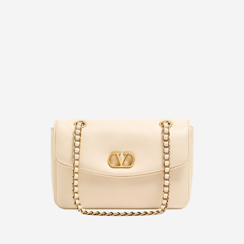 Valentino Garavani Djuna Shoulder Bag — Ivory Leather