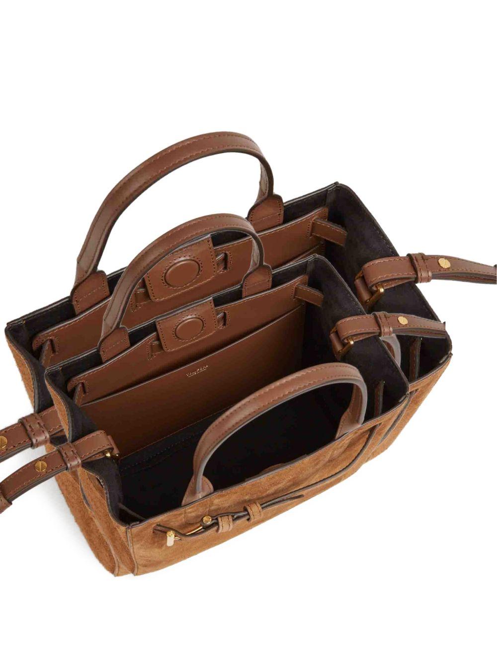 Tom Ford Audrey Shoulder Bag — Brown Calfskin Exterior; Suede Belt