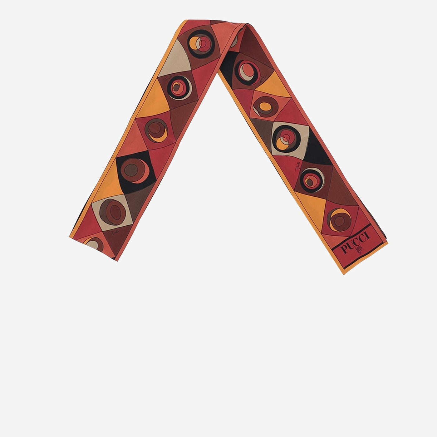 Emilio Pucci Geometric Print Silk Scarf — Red Scarfs
