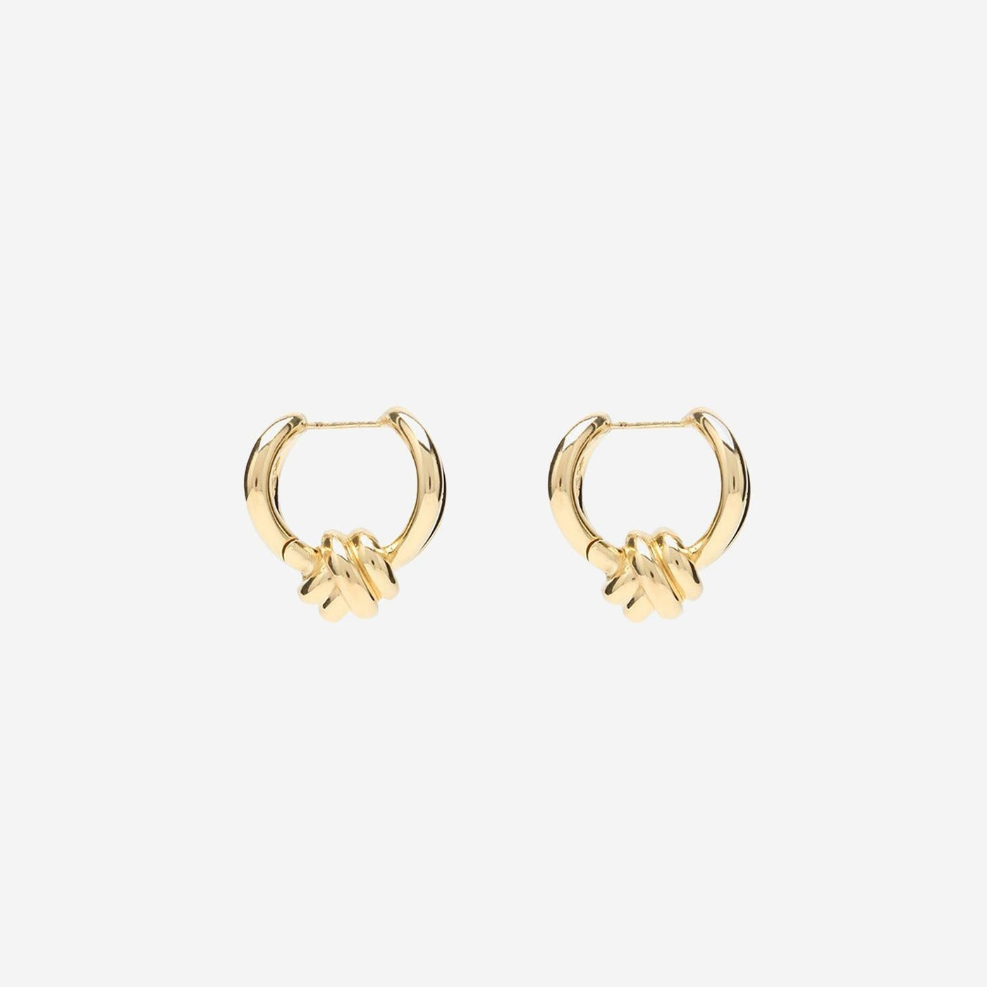 Bottega Veneta Knot Detail Earrings — Gold Silver