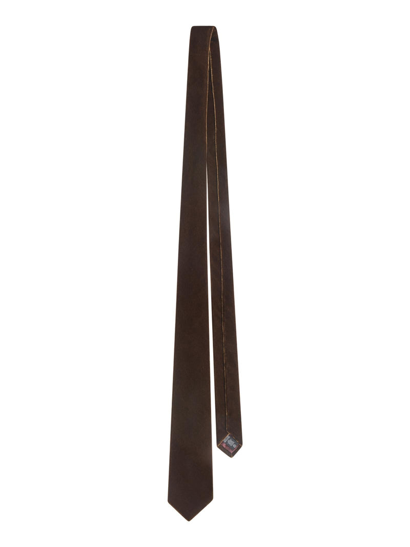 Emporio Armani Silk-Blend Chenille Necktie — Brown Viscose Neckties