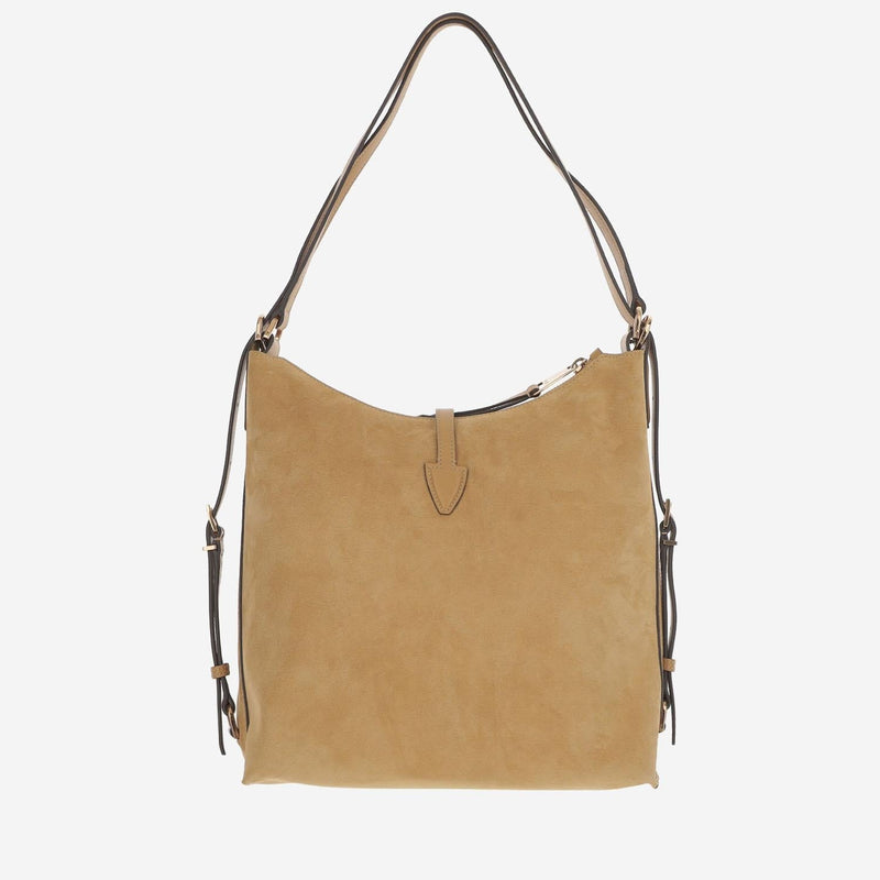 Tods Suede Leather Shoulder Bag — Beige