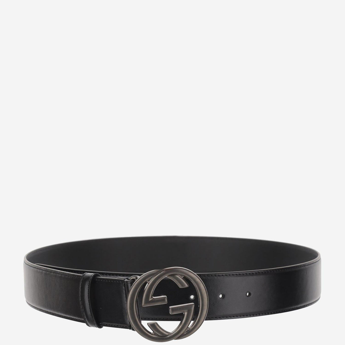 Gucci Gg Buckle Calfskin Belt — Black