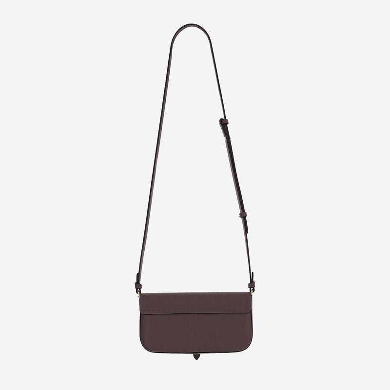 Pinko Saddle Shoulder Bag — Burgundy Leather