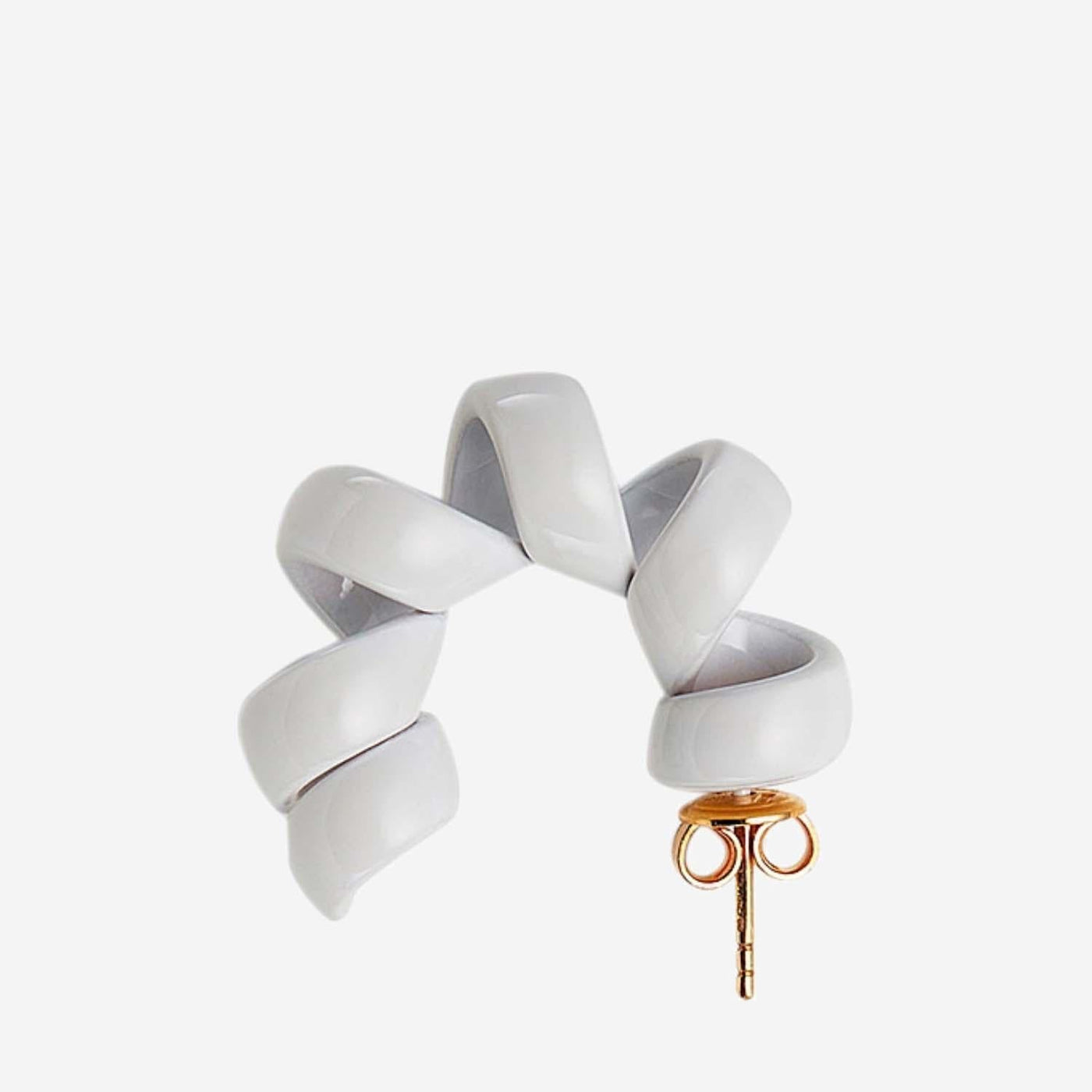 Bottega Veneta Coiled Sterling Silver Earrings — White
