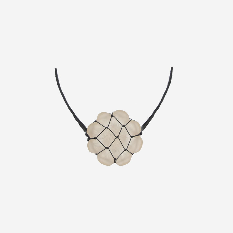 Niccolò Pasqualetti Wrapped Alabaster Flower Necklace — Ivory Necklaces