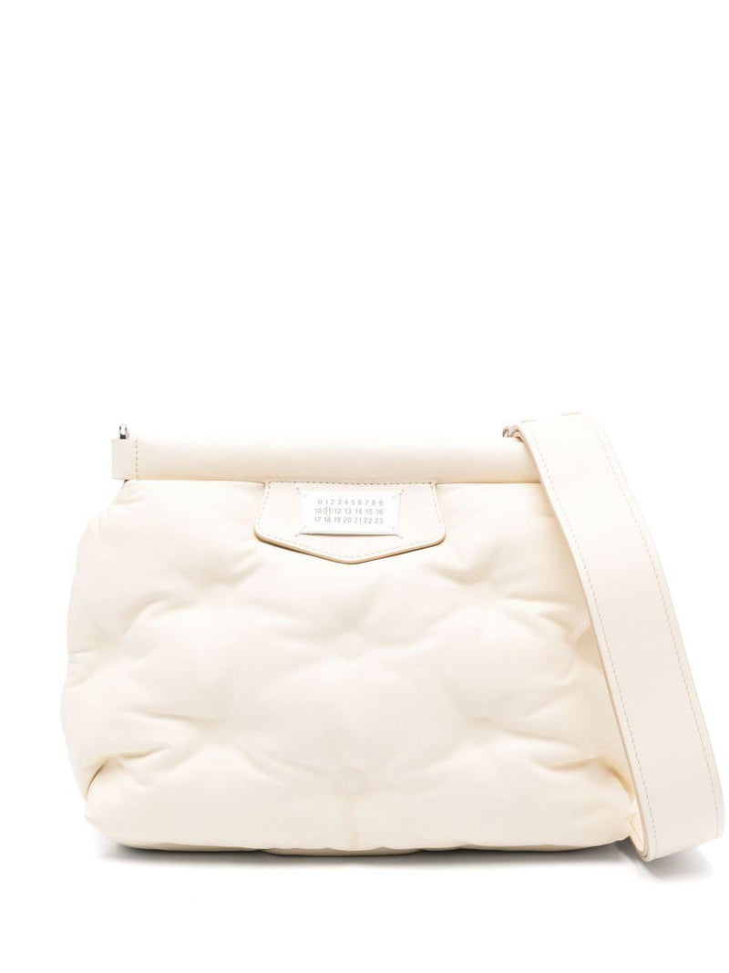 Maison Margiela Quilted Lambskin Shoulder Bag — White Lambskin; Lining: Nylon