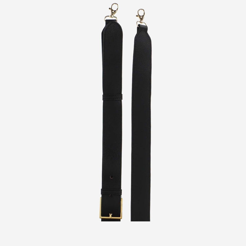 Patou Eco Leather Barrel Crossbody Bag — Black Polyurethane