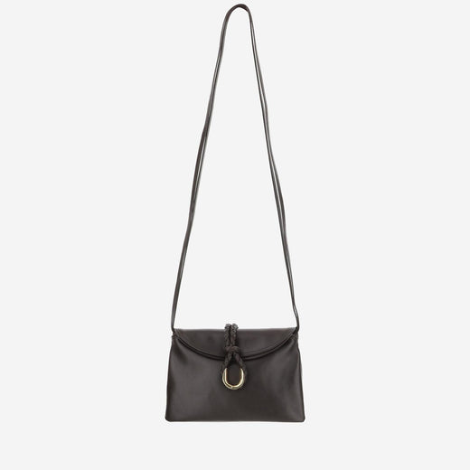 Bottega Veneta Freedom Shoulder Bag — Brown Calfskin