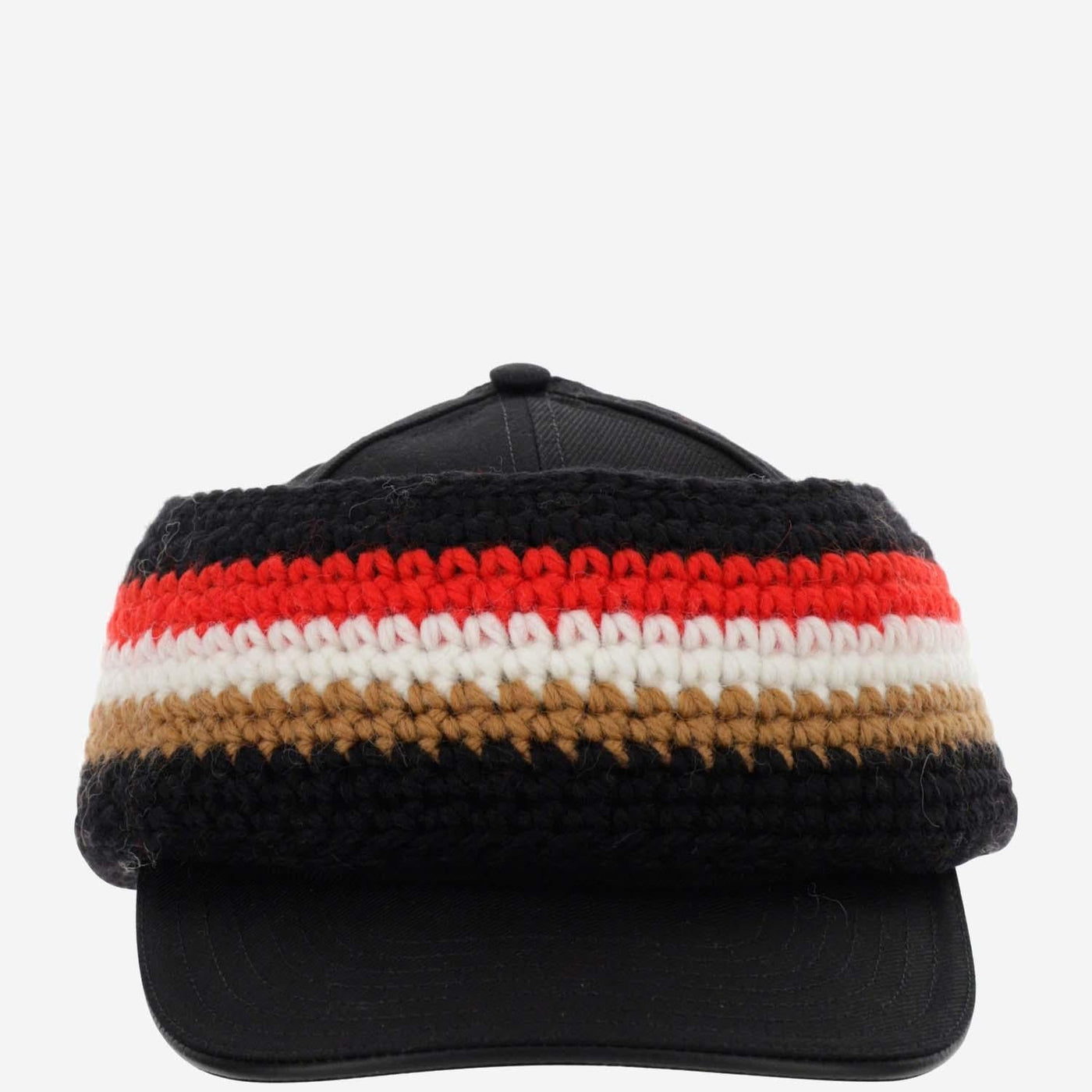 Burberry 8052498 Crochet Headband Baseball Cap — Black Cotton Caps