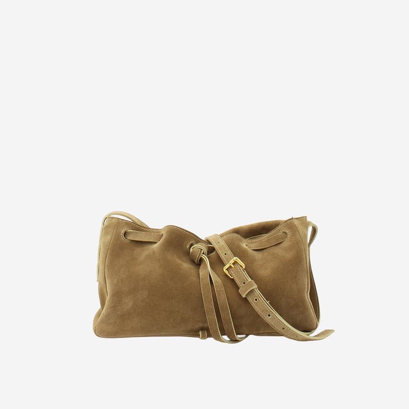 Radica Studio Suede Shoulder Bag — Beige