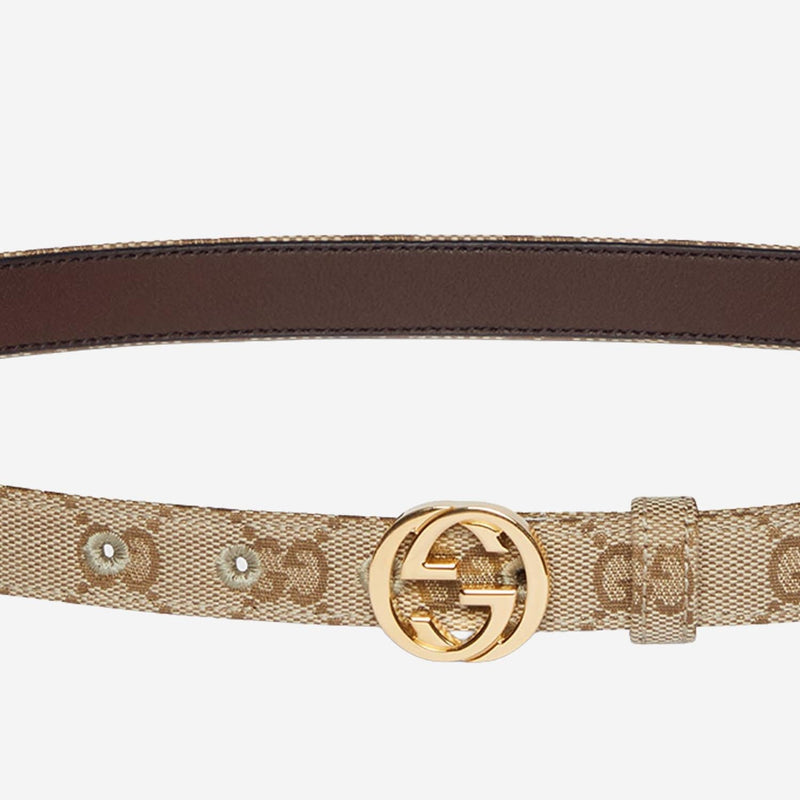 Gucci Gg Supreme Cross Buckle Belt — Multicolor Fabric