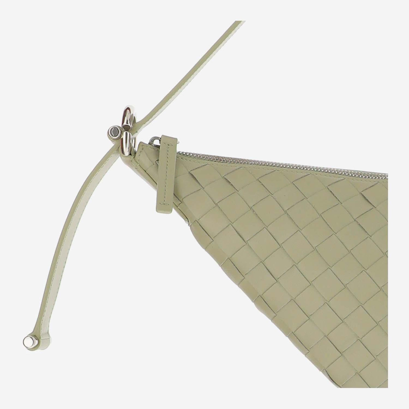 Bottega Veneta Virgule Shoulder Bag — Green Calfskin