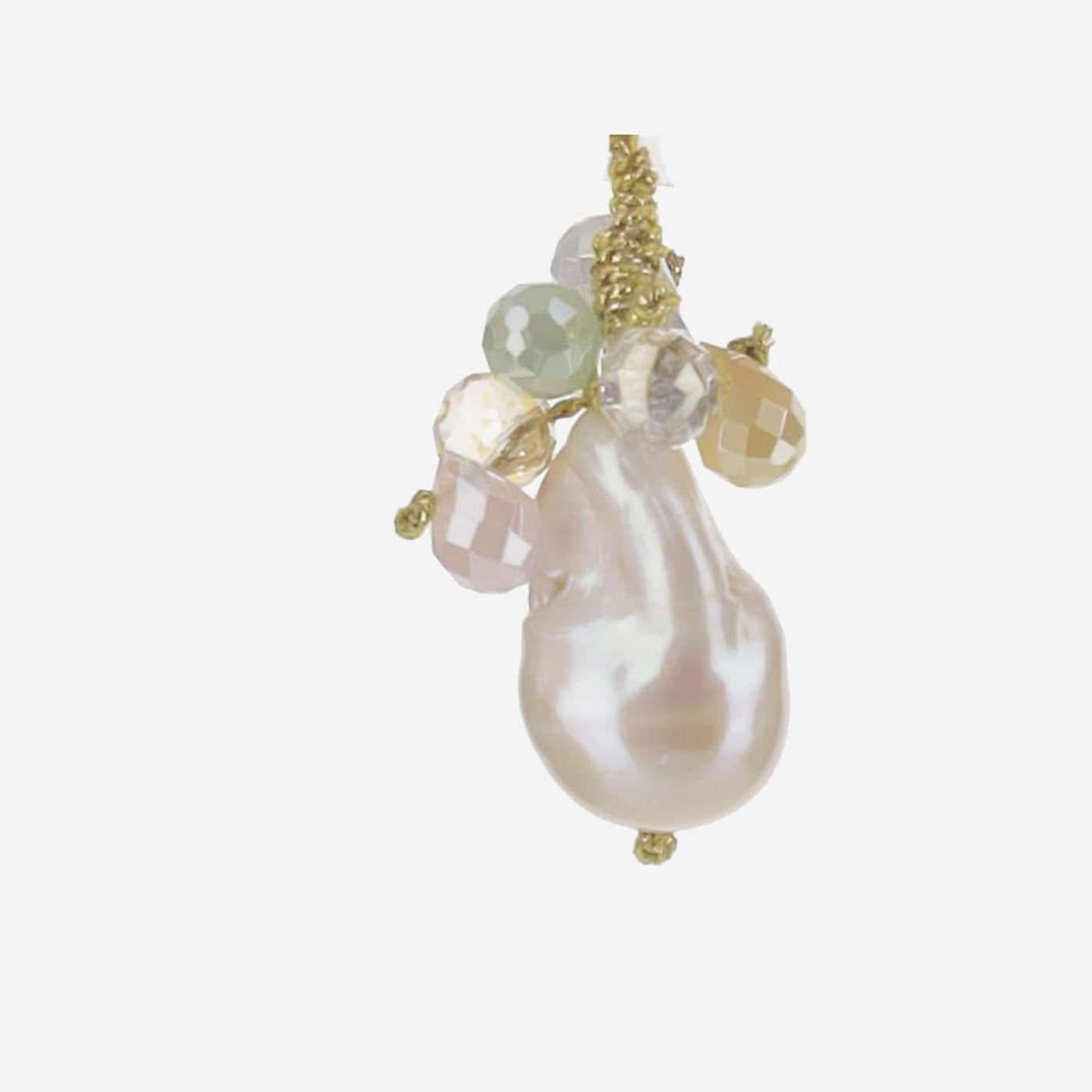 Mela Teardrop Pearl And Crystal Earrings — Multicolor Pearls Crystals