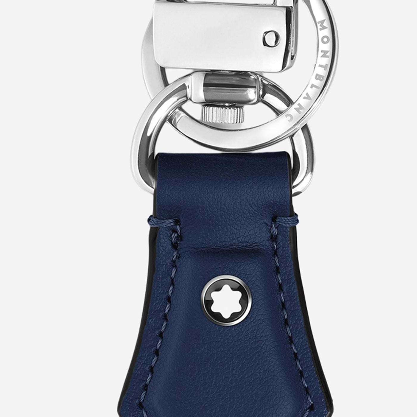 Montblanc Pennino Key Case — Navy Leather Keychains