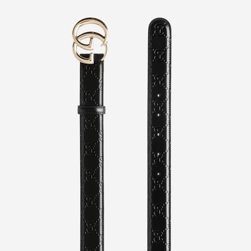 Gucci Gg Marmont Belt — Black Cotton
