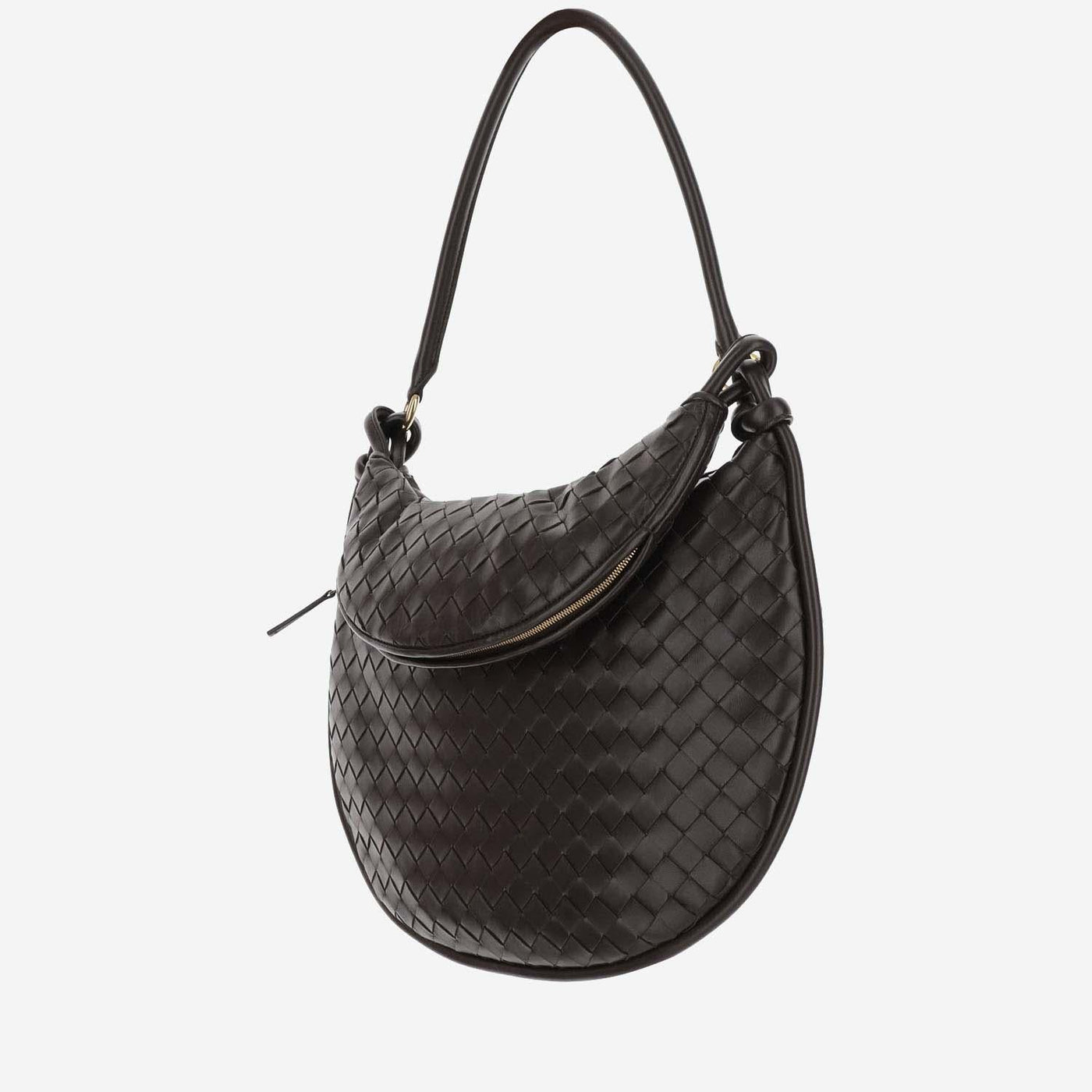 Bottega Veneta Gemelli Shoulder Bag — Brown Lambskin
