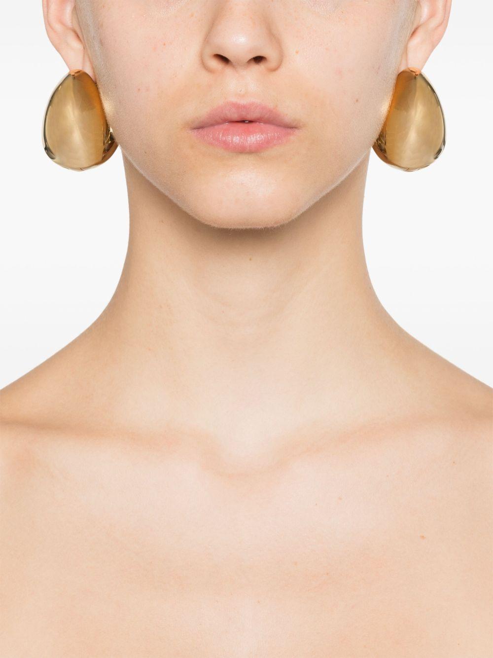 Coperni Xl Logo Creole Earrings — Gold Brass