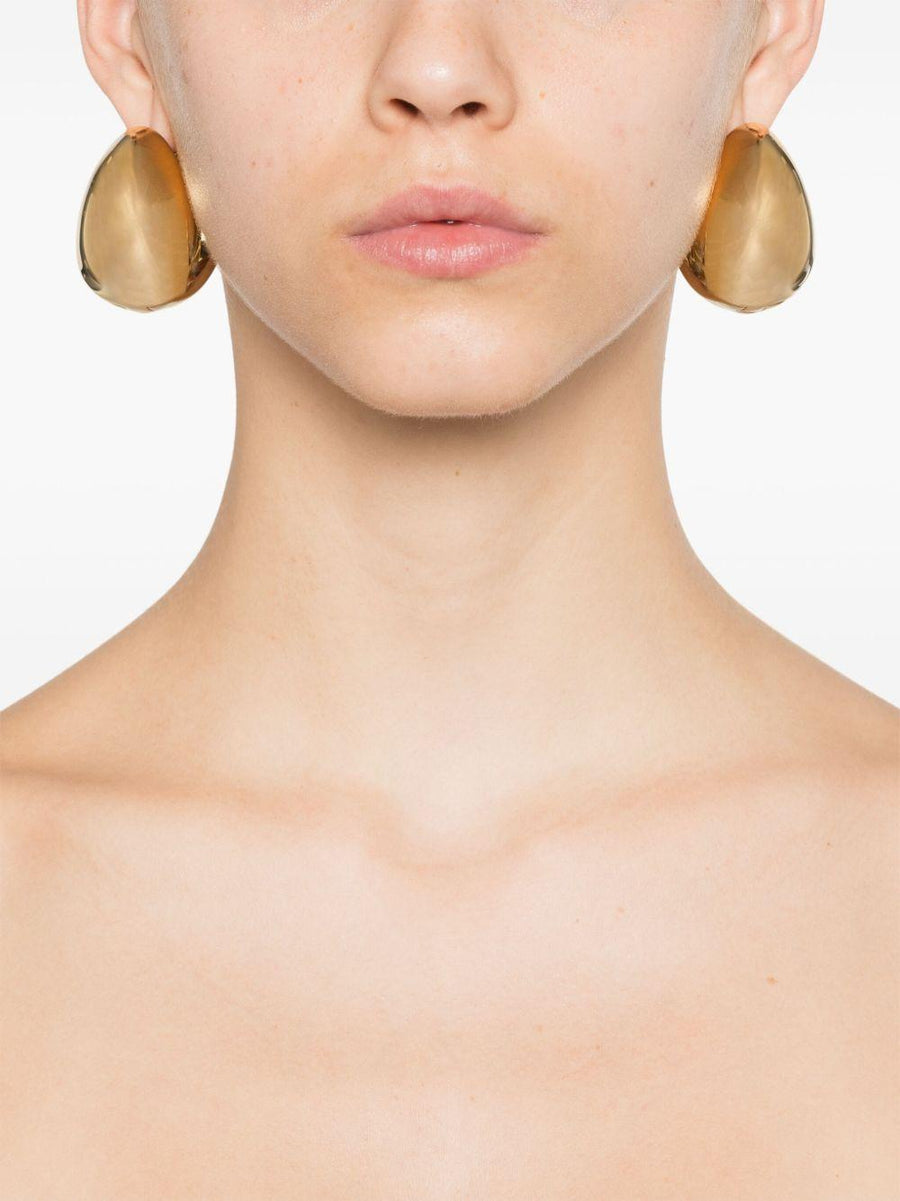 Coperni Xl Logo Creole Earrings — Gold Brass