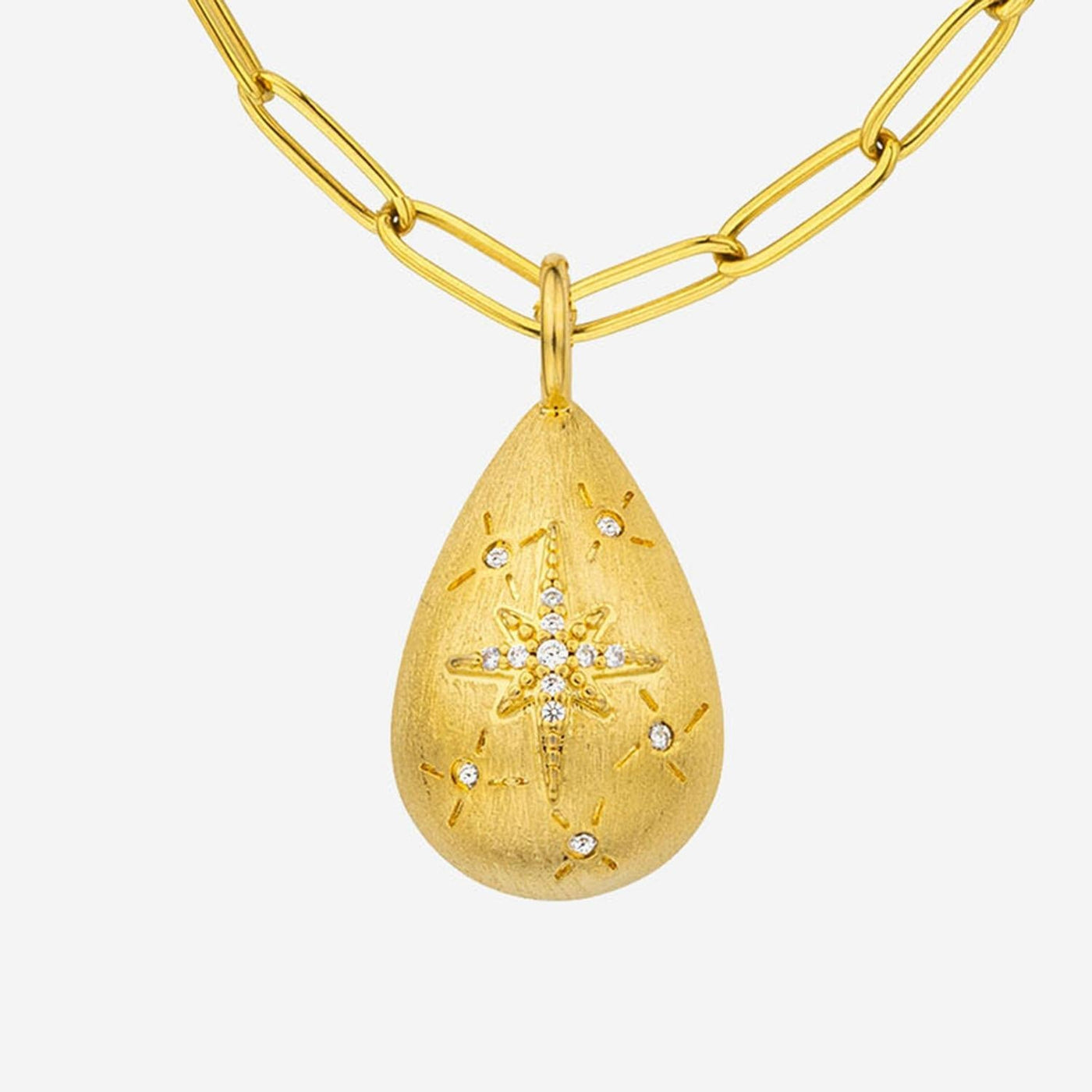Mya Bay Crystal-Embellished Drop Necklace — Gold Brass Necklaces