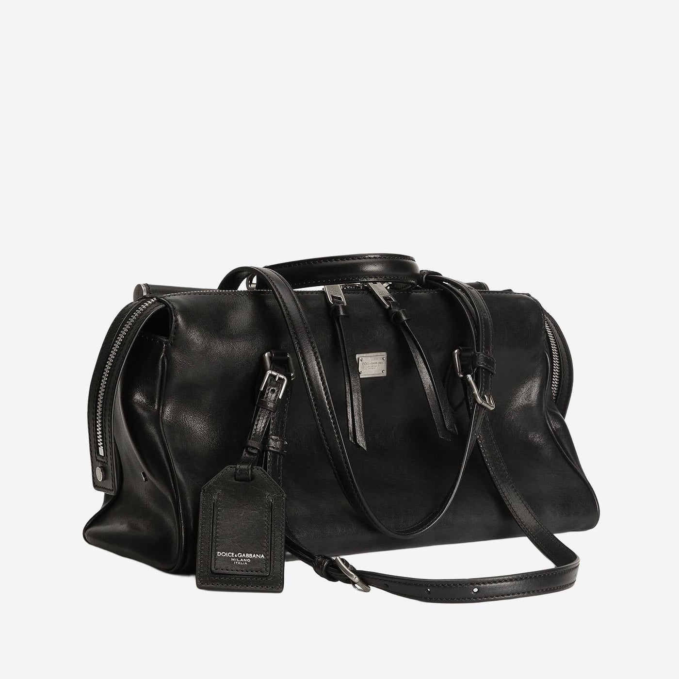Dolce & Gabbana Vittoria Shoulder Bag — Black Calfskin