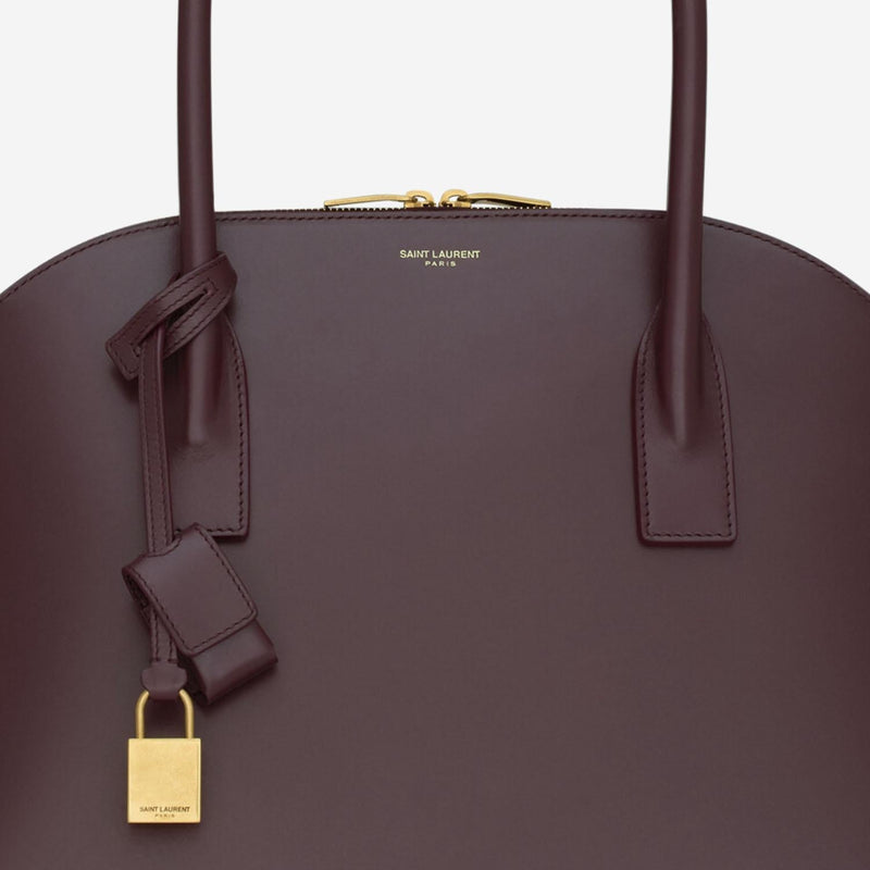 Saint Laurent Sac De Jour Top Handle Bag — Burgundy Leather
