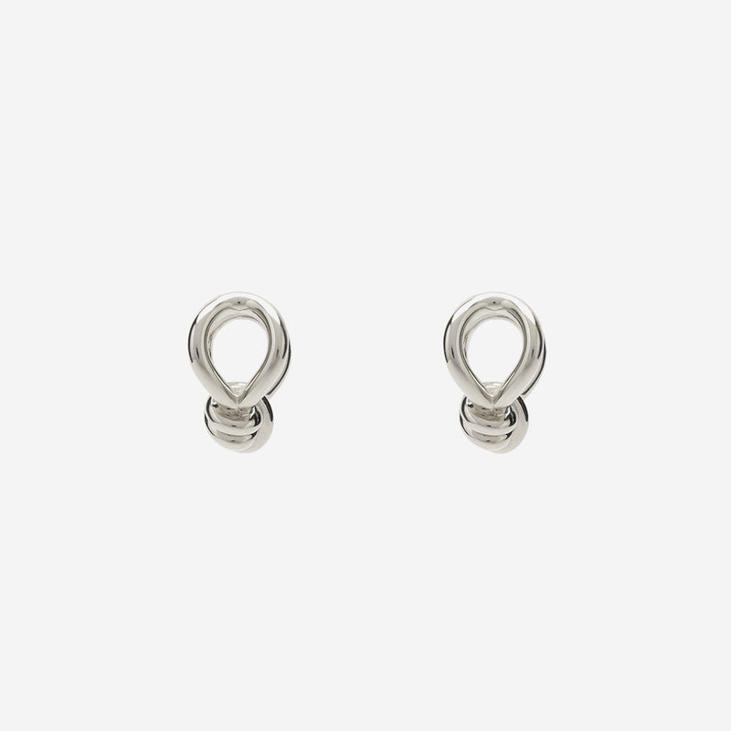 Bottega Veneta Knot Earrings — Silver Sterling