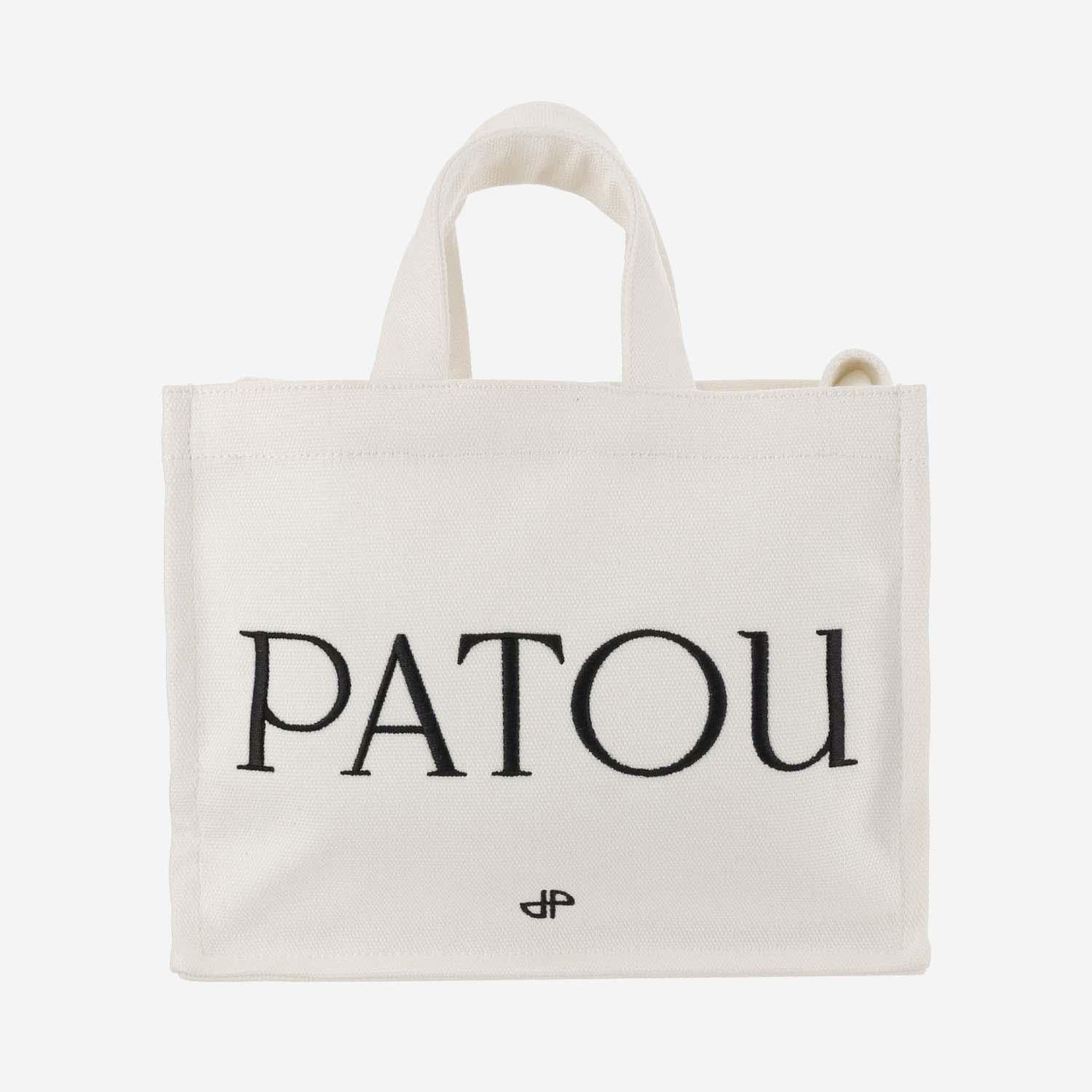 Patou Logo-Print Cotton Tote Bag — White
