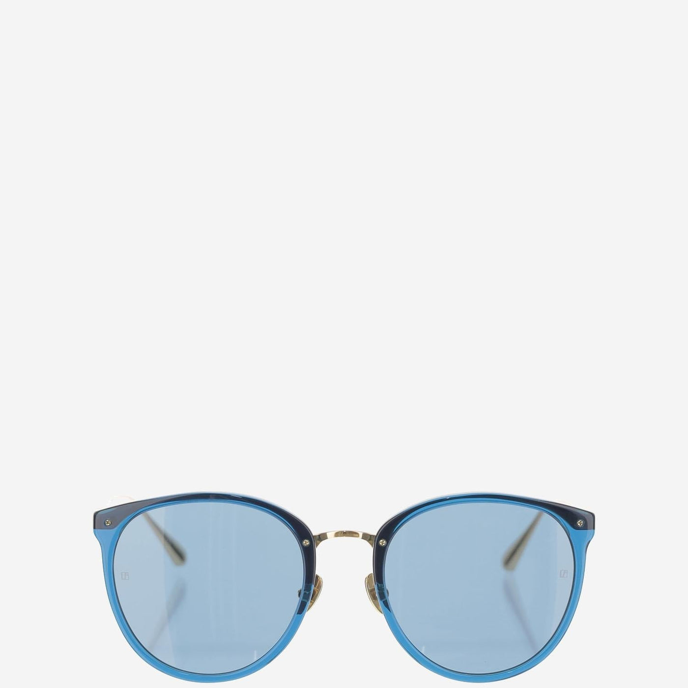 Linda Farrow Lfl251c97sun Acetate Round-Frame Sunglasses — Blue