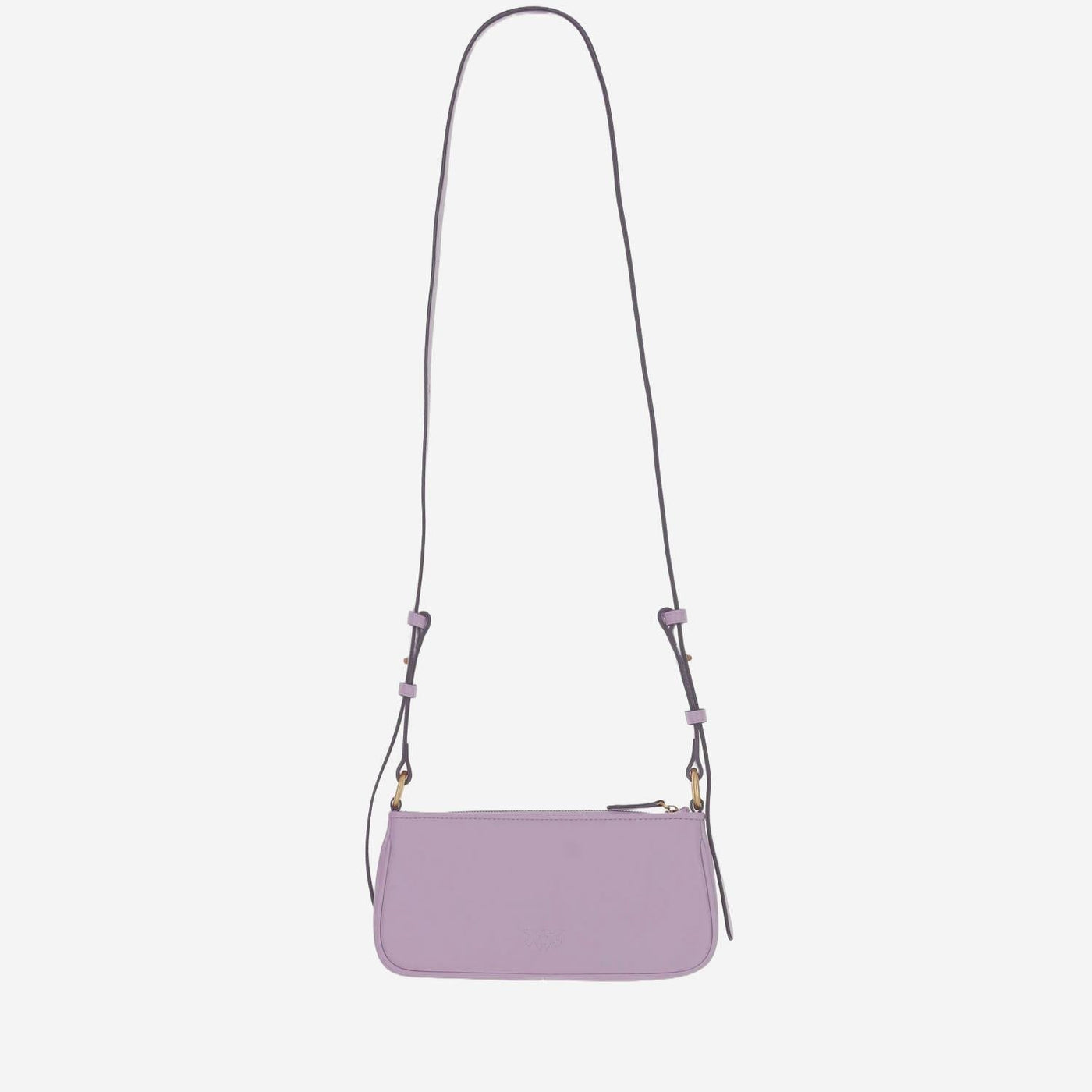 Pinko Half Moon Baguette Mini Bag — Purple Leather