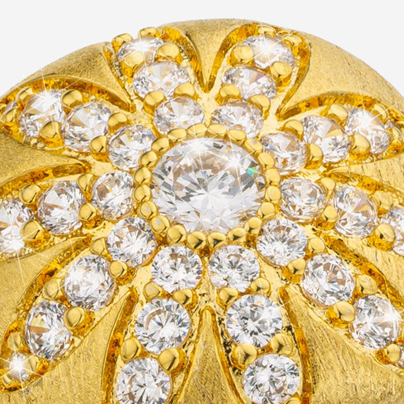 Mya Bay Crystal-Embellished Floral Ring — Gold Brass Rings