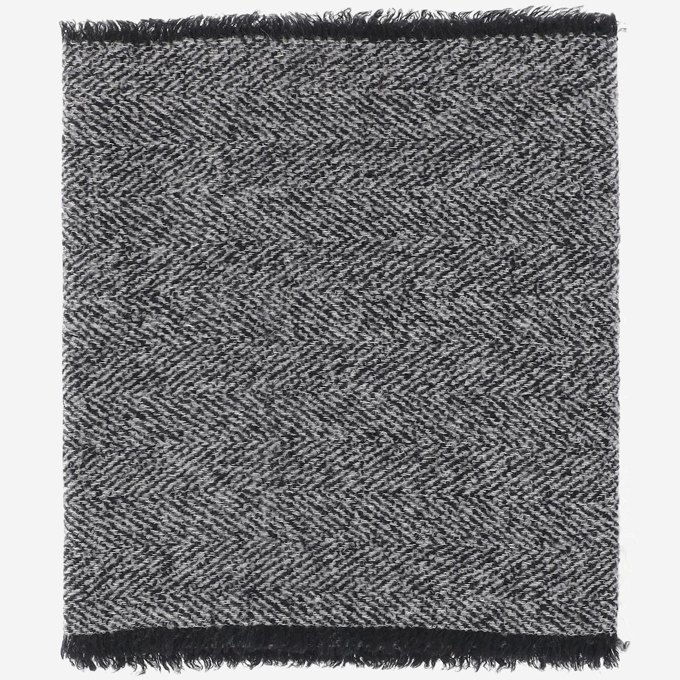 Faliero Sarti Wool-Blend Herringbone Scarf — Gray Scarfs