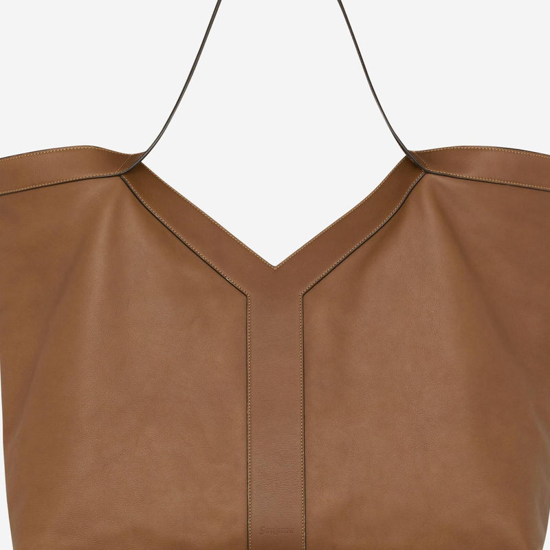 Saint Laurent Leather Shoulder Bag — Brown