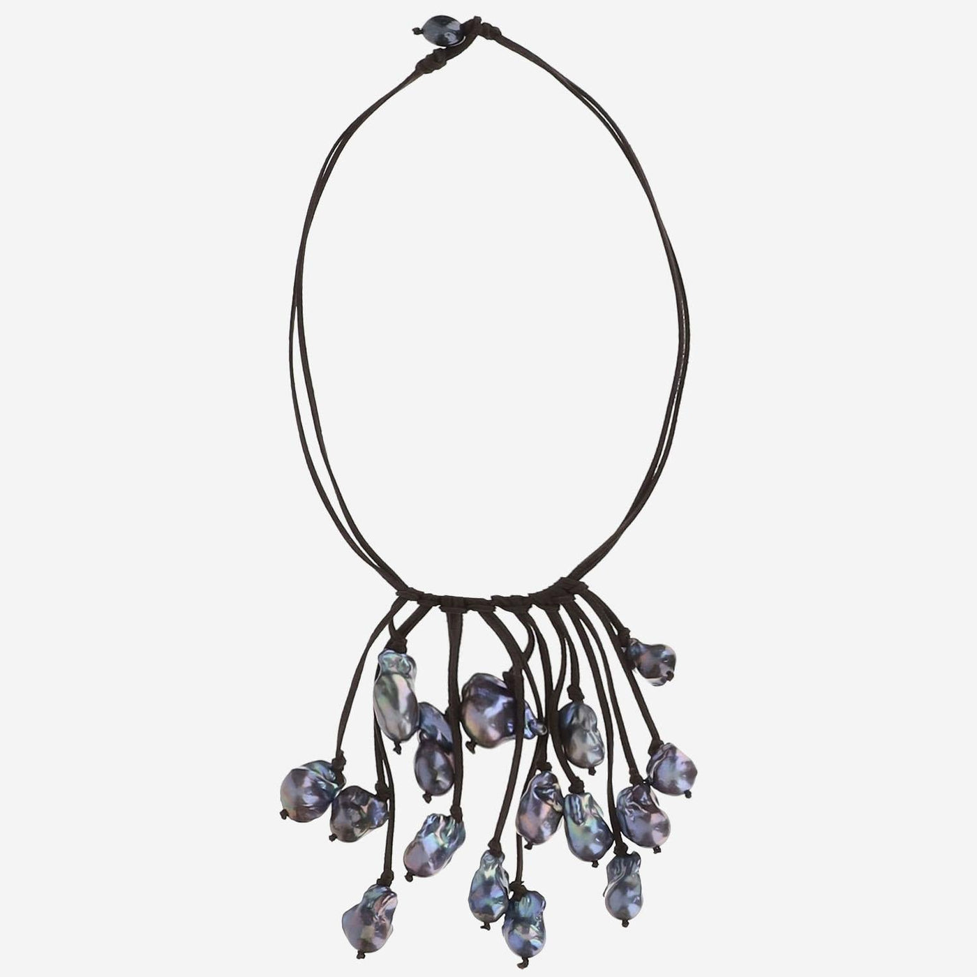 Mela Suede With Black Pearls Necklace — Necklaces