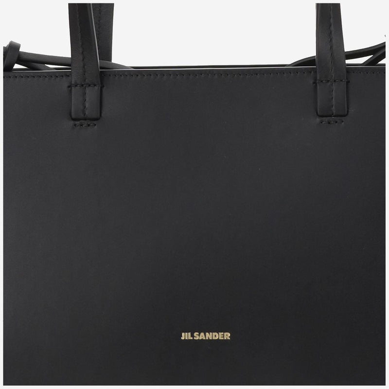 Jil Sander Bateau Tote Bag — Black Calfskin