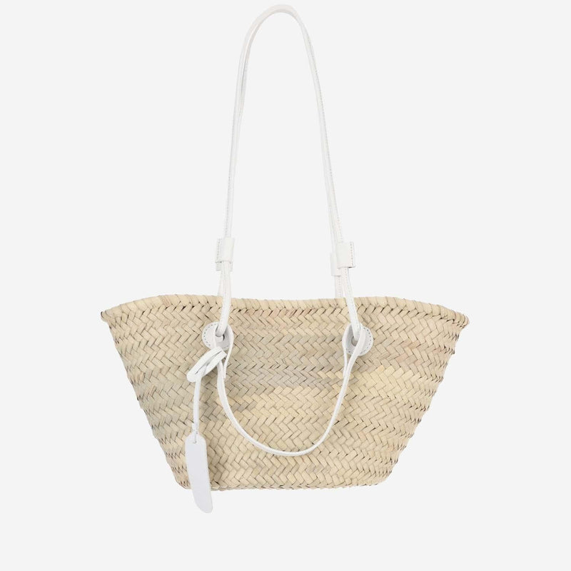 Filippo Catarzi Woven Straw Shoulder Bag — Beige