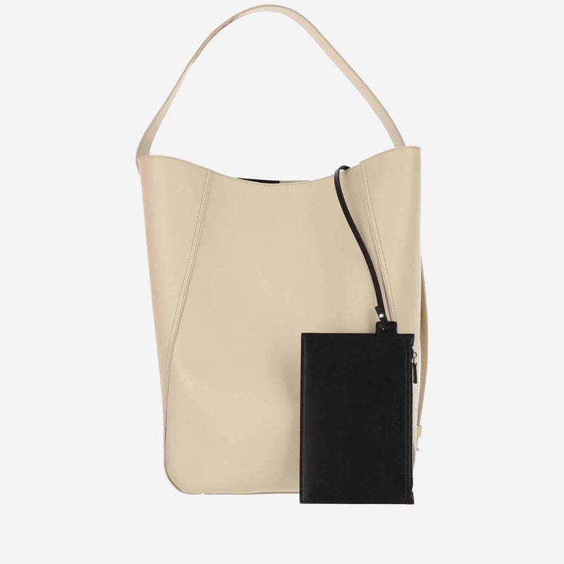 Armarium Full-Grain Leather Shoulder Bag — Beige