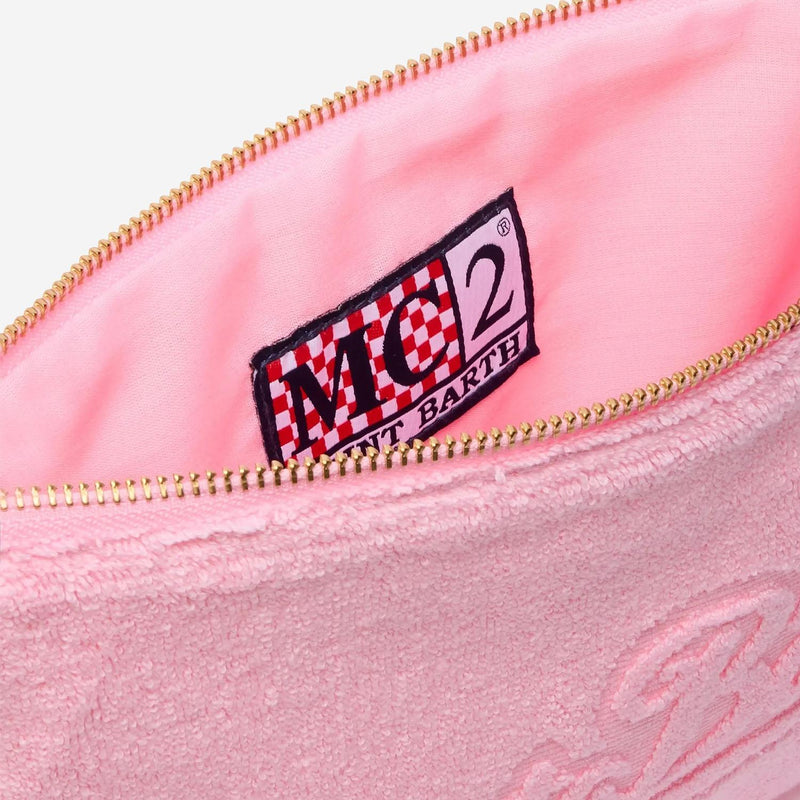 Mc2 Saint Barth Embossed Logo Cotton Pouch — Pink