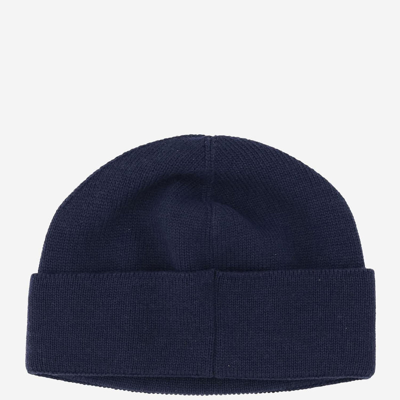 Valentino Garavani 7y2hb02r Logo-Embroidered Cotton-Wool Beanie — Navy Beanies